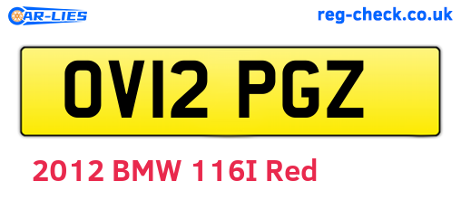 OV12PGZ are the vehicle registration plates.