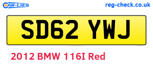 SD62YWJ are the vehicle registration plates.