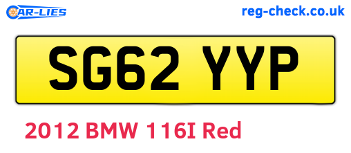 SG62YYP are the vehicle registration plates.