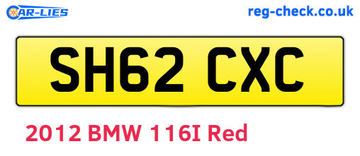 SH62CXC are the vehicle registration plates.