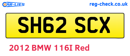 SH62SCX are the vehicle registration plates.