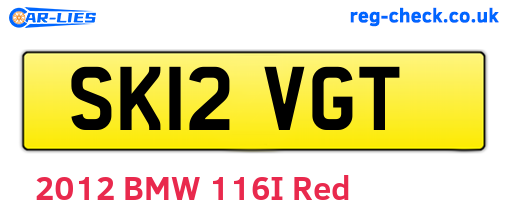 SK12VGT are the vehicle registration plates.