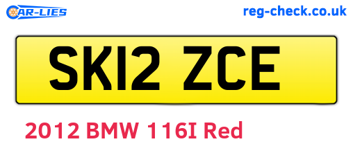 SK12ZCE are the vehicle registration plates.