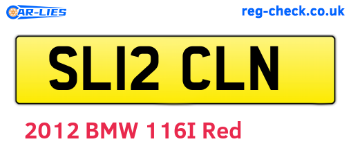 SL12CLN are the vehicle registration plates.