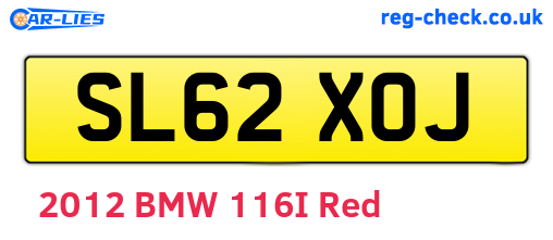 SL62XOJ are the vehicle registration plates.