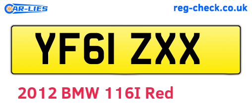 YF61ZXX are the vehicle registration plates.