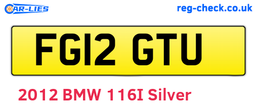 FG12GTU are the vehicle registration plates.