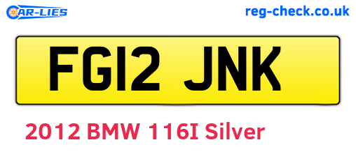 FG12JNK are the vehicle registration plates.