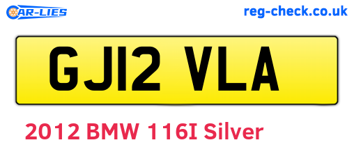 GJ12VLA are the vehicle registration plates.