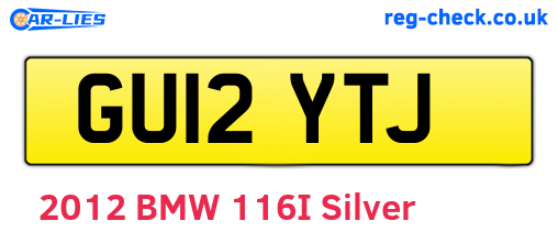 GU12YTJ are the vehicle registration plates.