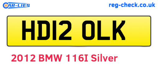 HD12OLK are the vehicle registration plates.
