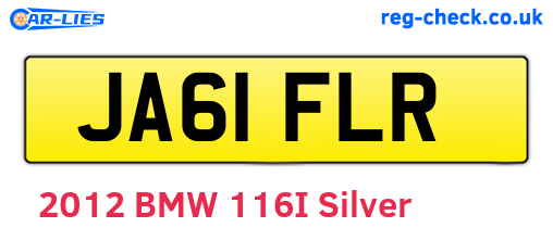 JA61FLR are the vehicle registration plates.