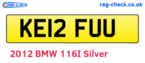 KE12FUU are the vehicle registration plates.