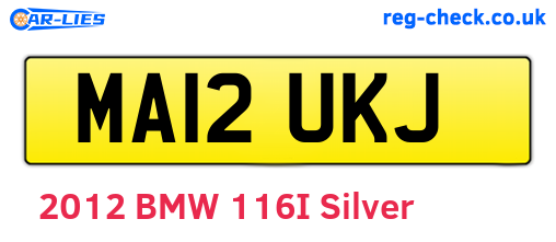 MA12UKJ are the vehicle registration plates.