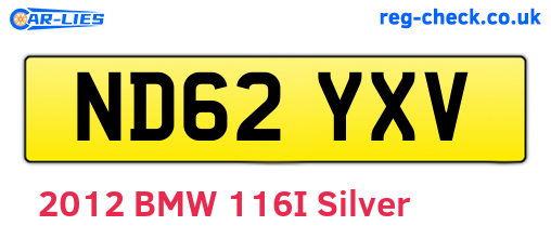 ND62YXV are the vehicle registration plates.