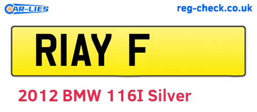 R1AYF are the vehicle registration plates.