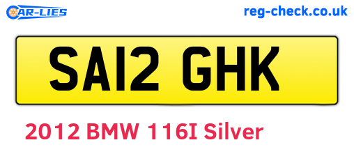 SA12GHK are the vehicle registration plates.