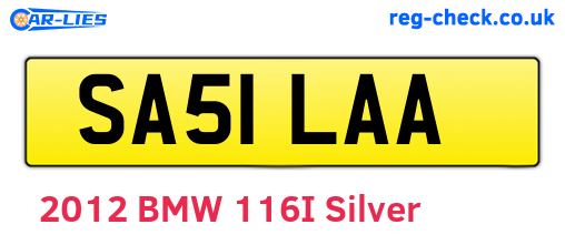 SA51LAA are the vehicle registration plates.