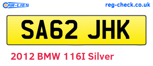 SA62JHK are the vehicle registration plates.