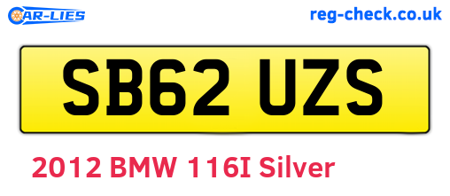 SB62UZS are the vehicle registration plates.