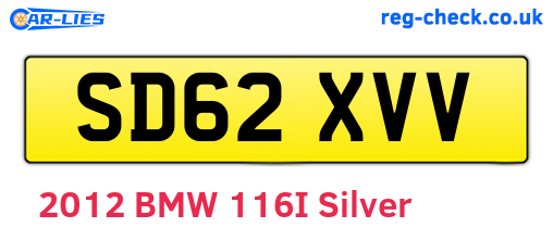 SD62XVV are the vehicle registration plates.