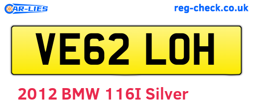 VE62LOH are the vehicle registration plates.