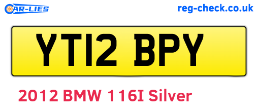 YT12BPY are the vehicle registration plates.