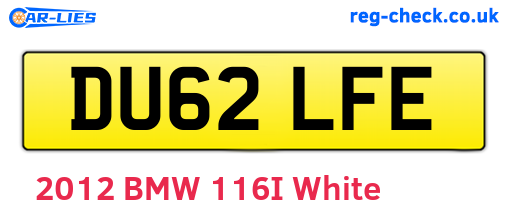 DU62LFE are the vehicle registration plates.