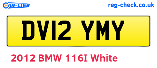 DV12YMY are the vehicle registration plates.