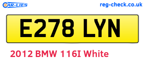 E278LYN are the vehicle registration plates.