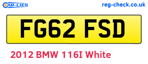 FG62FSD are the vehicle registration plates.