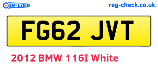 FG62JVT are the vehicle registration plates.
