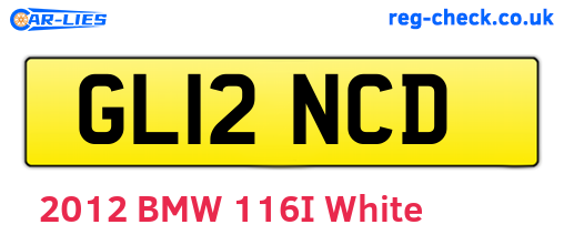GL12NCD are the vehicle registration plates.