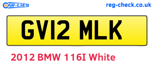 GV12MLK are the vehicle registration plates.