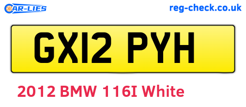 GX12PYH are the vehicle registration plates.