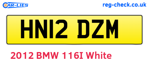 HN12DZM are the vehicle registration plates.
