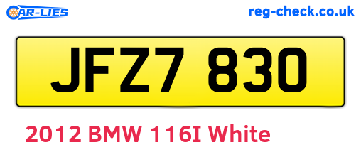JFZ7830 are the vehicle registration plates.