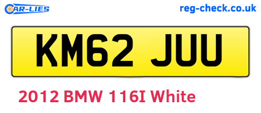 KM62JUU are the vehicle registration plates.