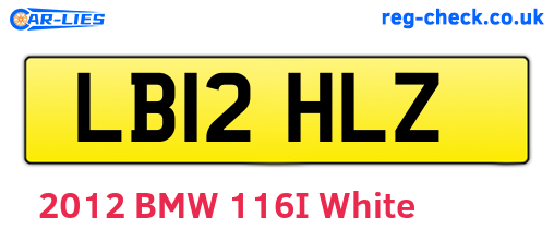 LB12HLZ are the vehicle registration plates.