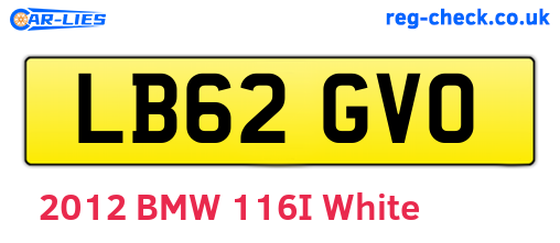 LB62GVO are the vehicle registration plates.