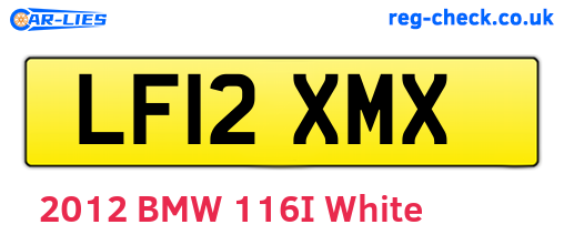 LF12XMX are the vehicle registration plates.