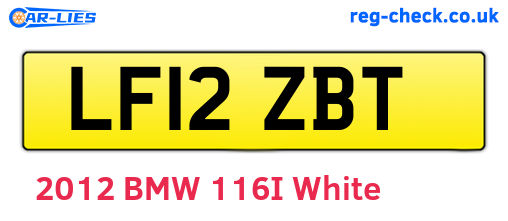 LF12ZBT are the vehicle registration plates.