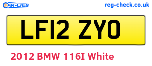 LF12ZYO are the vehicle registration plates.
