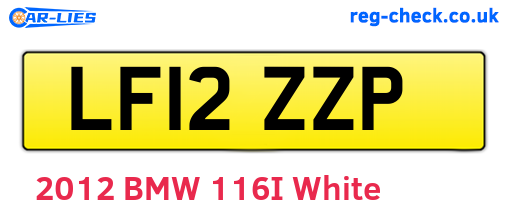 LF12ZZP are the vehicle registration plates.