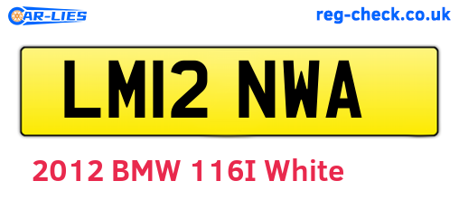 LM12NWA are the vehicle registration plates.