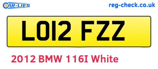 LO12FZZ are the vehicle registration plates.
