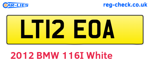 LT12EOA are the vehicle registration plates.