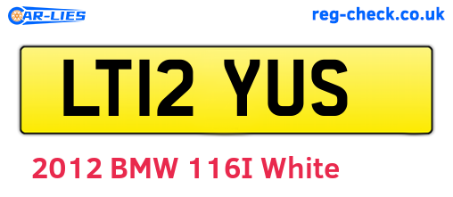 LT12YUS are the vehicle registration plates.