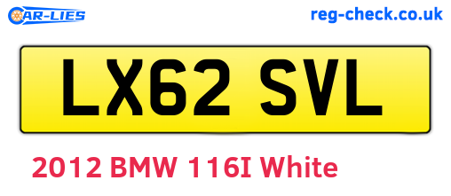 LX62SVL are the vehicle registration plates.