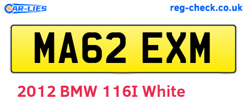 MA62EXM are the vehicle registration plates.